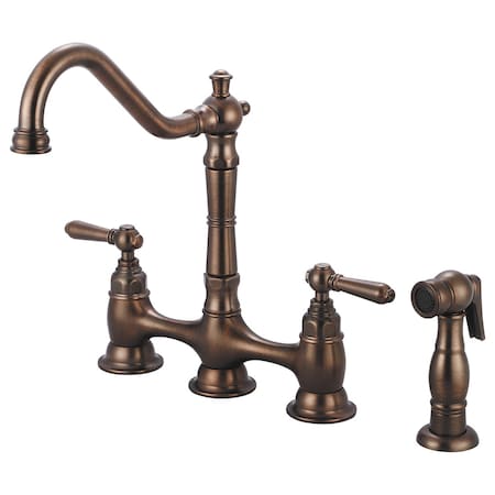 Pioneer Industries Two Handle Kitchen Bridge Faucet, NPSM, Bridge, Oil Rubbed Bronze 2AM501-ORB